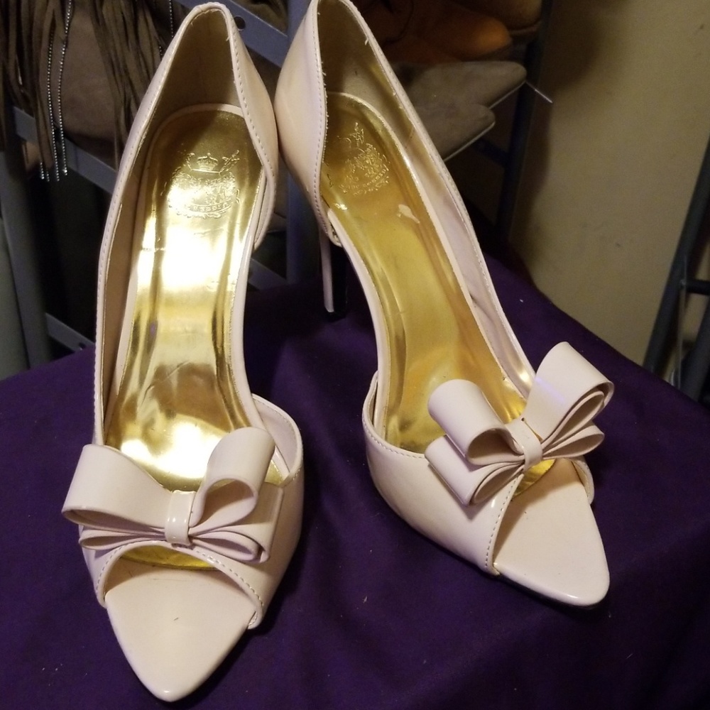 🧡SALE!! 2 for $25🧡Nude Peep Toe Heels w/bow